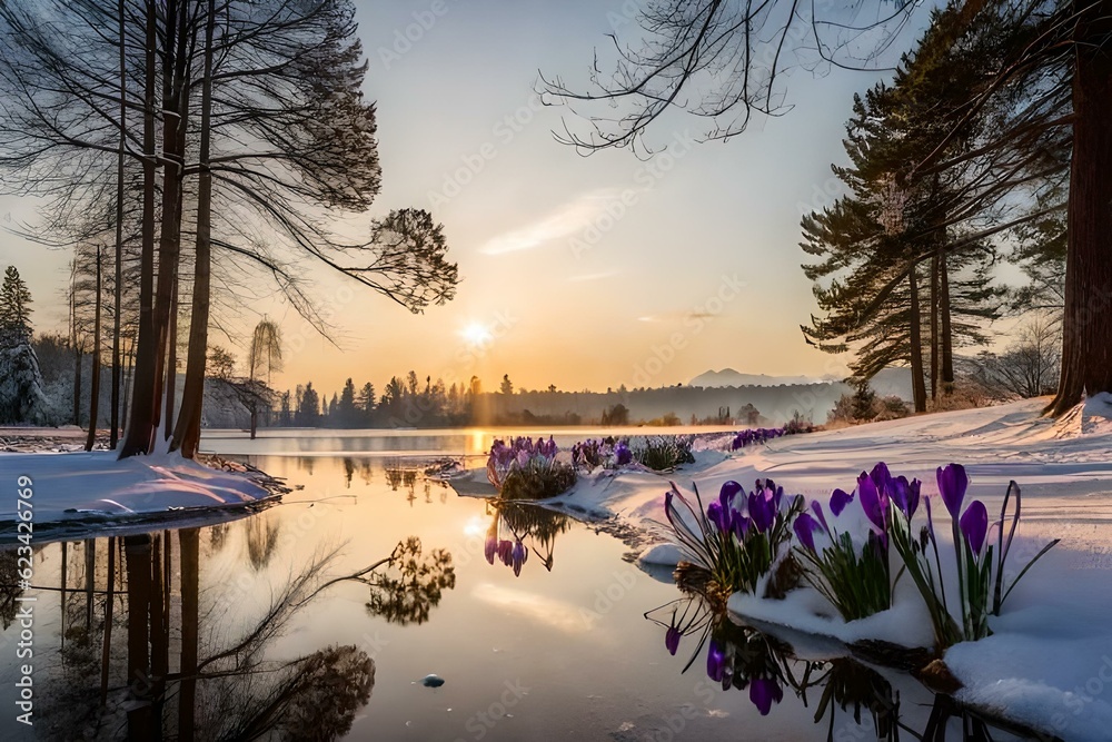 Obraz premium sunrise over the river