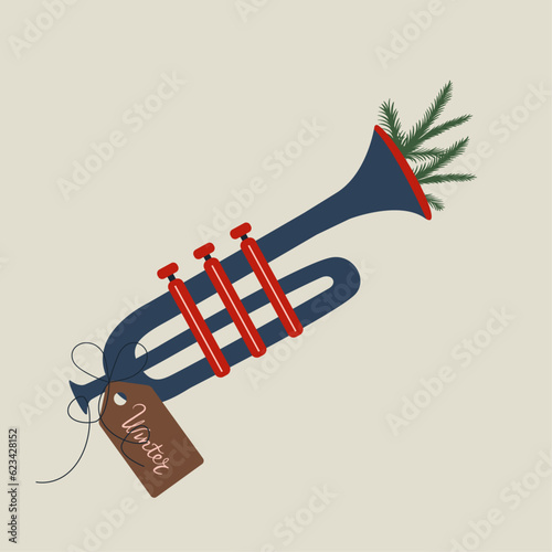 Wall Mural Flat Design Illustration with Trumpet  and Tag Sale