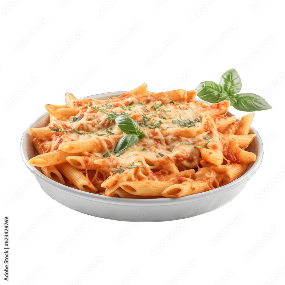 Baked Ziti isolated on transparent background. Generative AI Baked Ziti isolated on transparent background. Generative AI