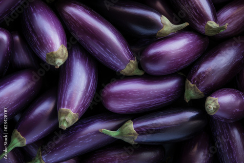 Pattern of eggplants. AI generated