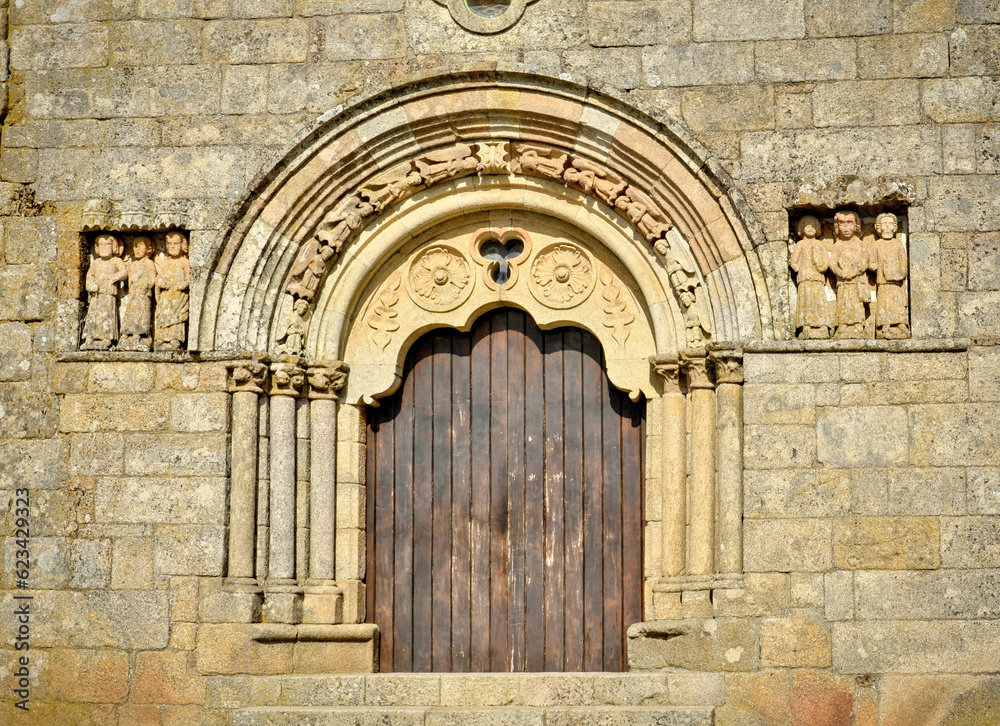 Doorway of the Romanesque church of Sernancelhe, Portugal