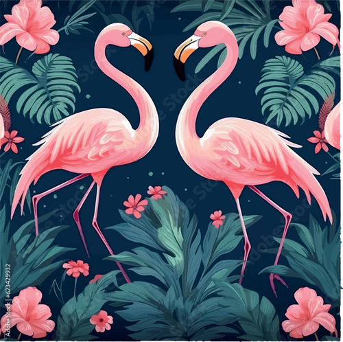 flamingos vectorial © Alghas