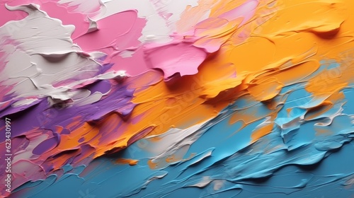 Abstract oil paint texture on background  Rough colorful multi colored art painting texture.