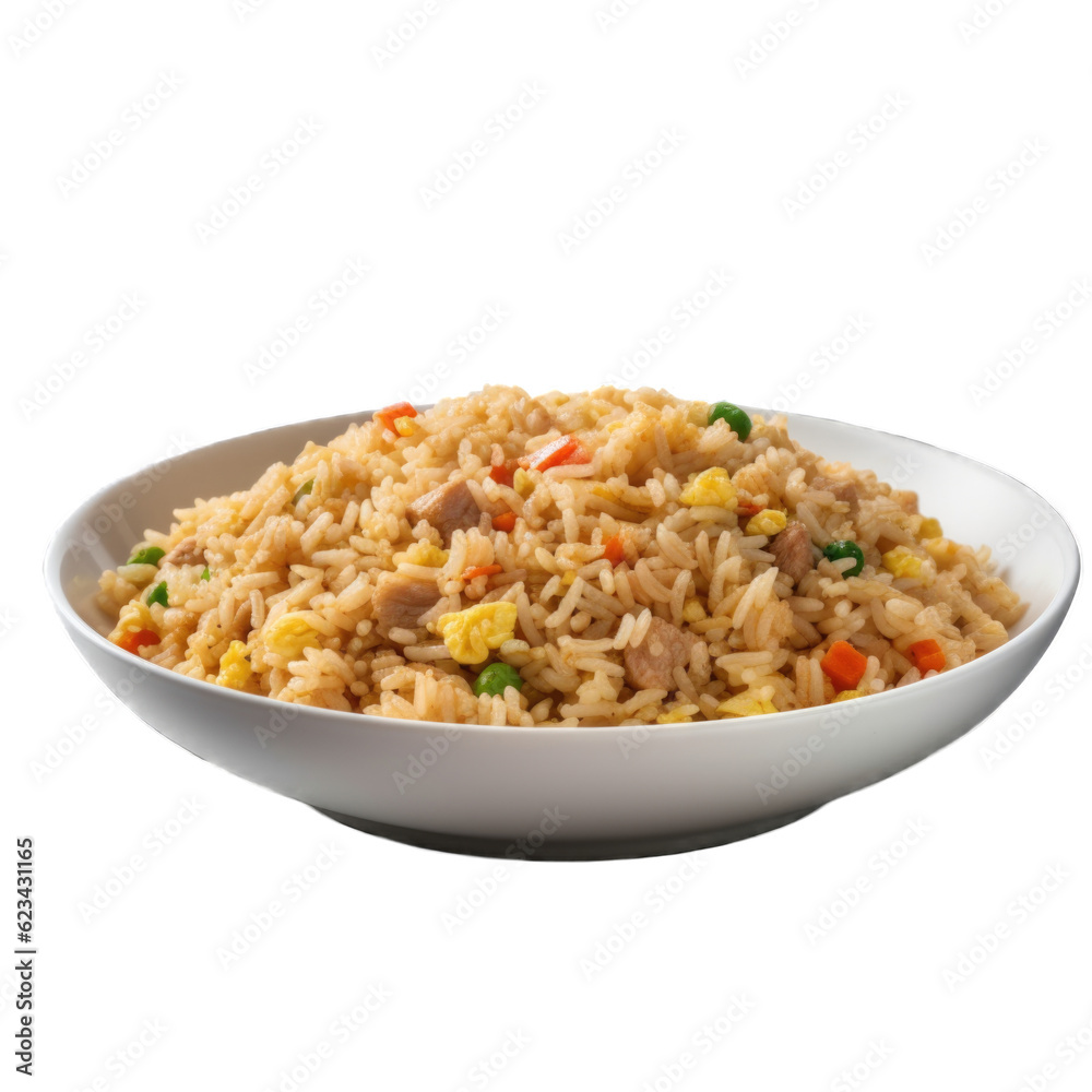 Fried Rice isolated on transparent background. Generative AI Fried Rice isolated on transparent background. Generative AI