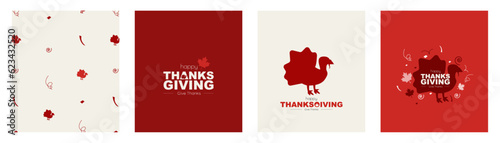 Thanksgiving card set. Modern design.