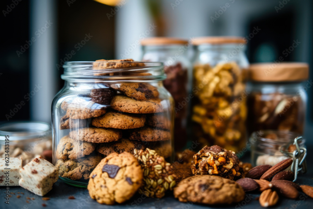 cookies with nuts healthy food. generative ai