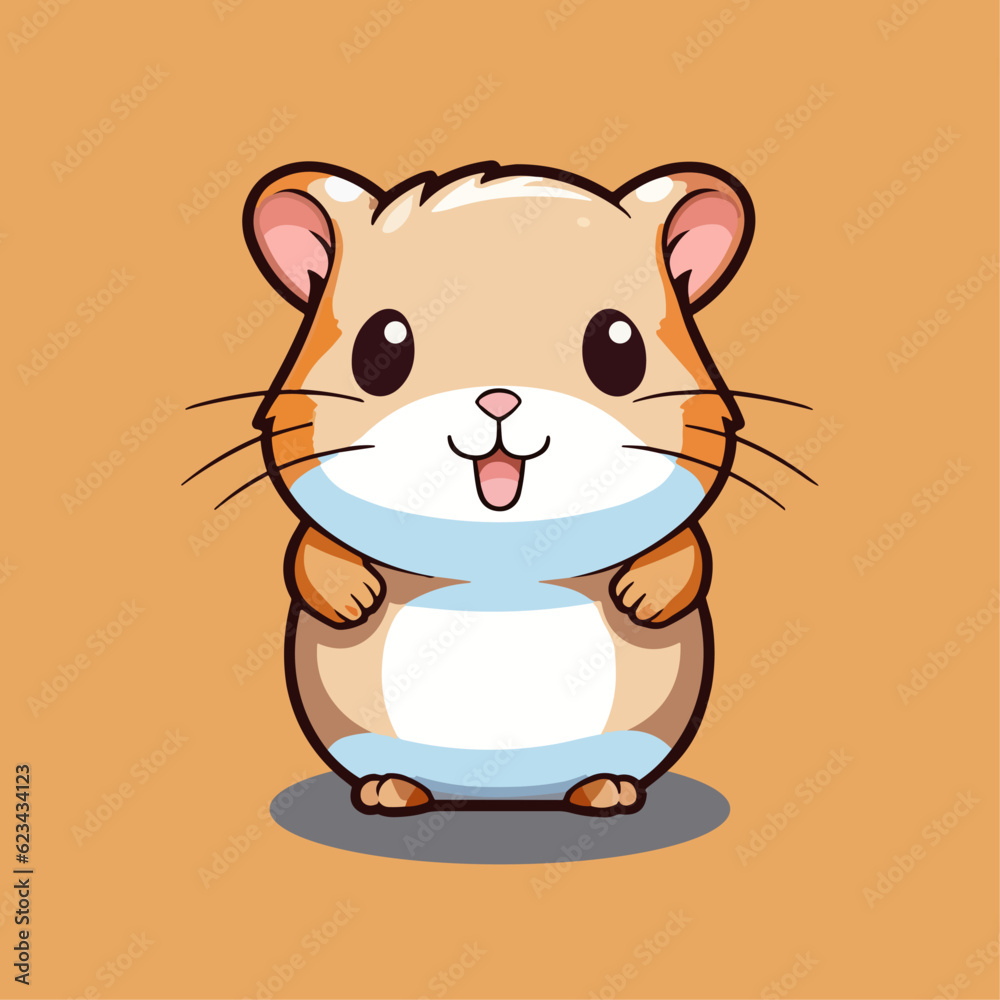 Cute Cartoon Hamster - Adorable Pocket Pet and Playful Rodent. Vector Illustration for Children and Baby. Flat Clipart of a Furry Creature Cute Cartoon Hamster - Adorable Pocket Pet and Playful Rodent. Vector Illustration for Children and Baby. Flat Clipart of a Furry Creature