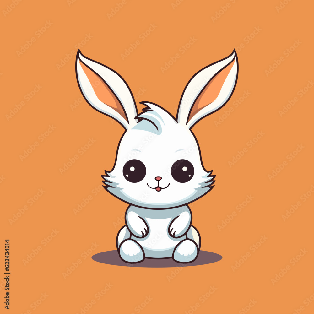 Cute Cartoon Hare - Playful Bunny Illustration. Vector Clipart of a Swift Runner and Adorable Woodland Creature for Children and Baby