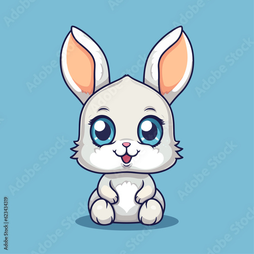Cute Cartoon Hare - Playful Bunny Illustration. Vector Clipart of a Swift Runner and Adorable Woodland Creature for Children and Baby