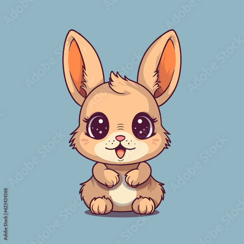 Cute Cartoon Hare - Playful Bunny Illustration. Vector Clipart of a Swift Runner and Adorable Woodland Creature for Children and Baby
