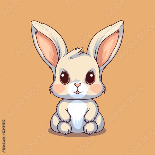 Cute Cartoon Hare - Playful Bunny Illustration. Vector Clipart of a Swift Runner and Adorable Woodland Creature for Children and Baby