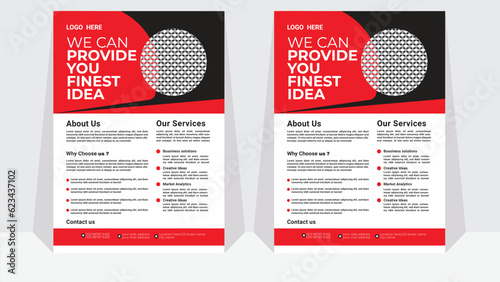 Graphic design layout with triangle graphic elements and space for photo background .Brochure design a4 vector template.