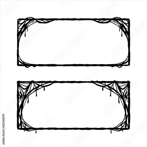 Halloween frame. Cobwebs border