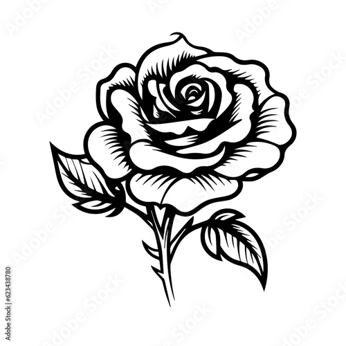 Wallpaper Mural rose flower vector illustration Torontodigital.ca