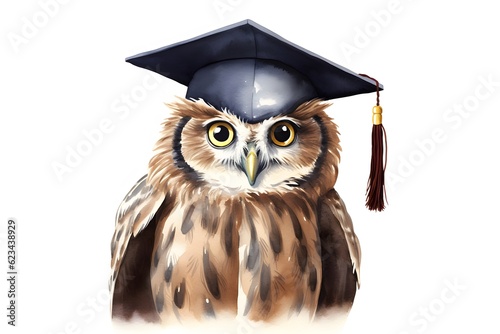 Owl in graduation hat