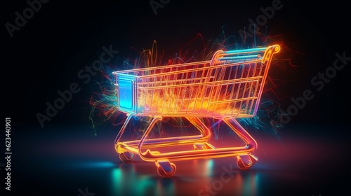 Shopping cart for cyber Monday and black Friday, Generative ai © Deep Ai Generation