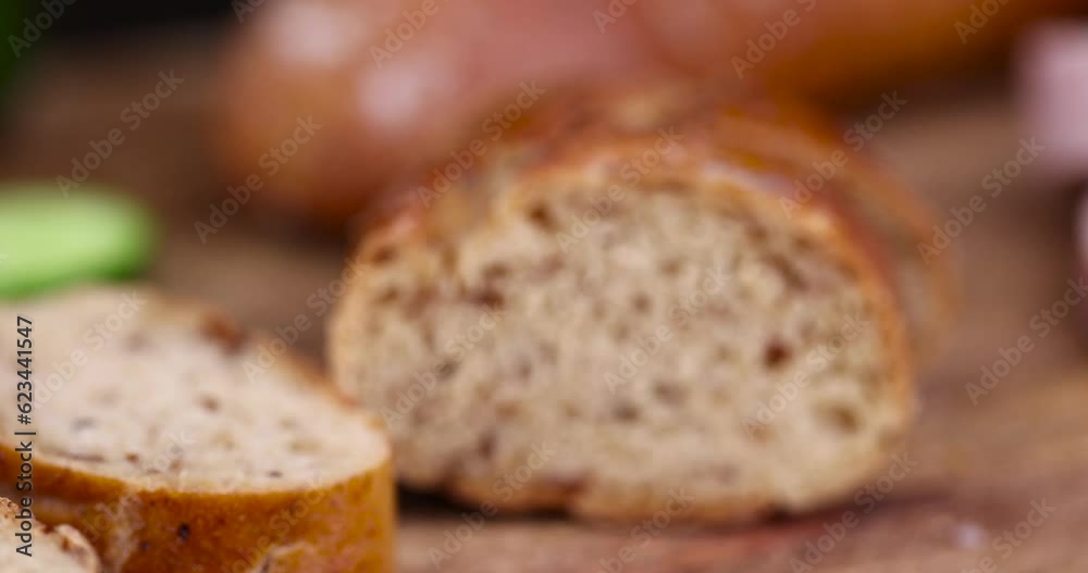focus on pieces of soft fresh bread with the addition of various grains and cereals, close-up of soft multi-grain bread focus on pieces of soft fresh bread with the addition of various grains and cereals, close-up of soft multi-grain bread