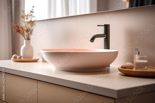wash basin  sink with faucet generative ai