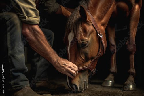 horse in harness care animal generative ai