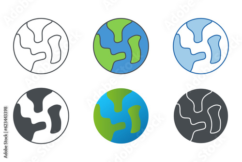 Earth globe Icon symbol template for graphic and web design collection logo vector illustration