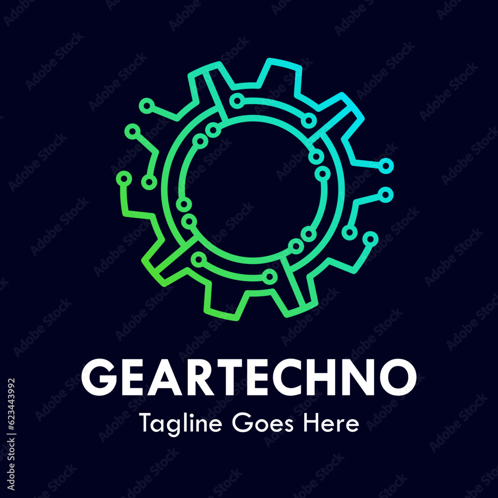 Gear technology design template illustration Gear technology design template illustration