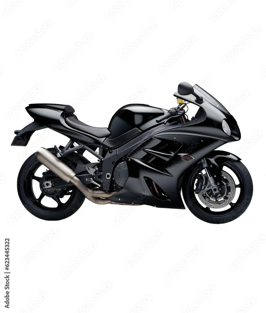 Speed Demon: Sport Motorbike on Transparent Background