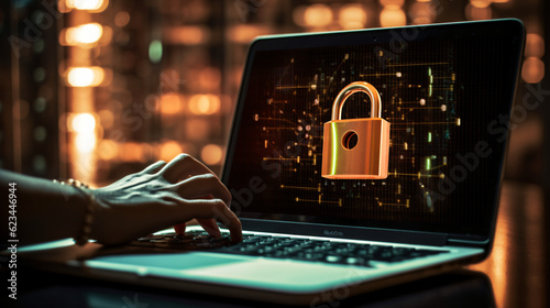 Data Encryption and Internet Safety: AI-created Laptop Security Concept