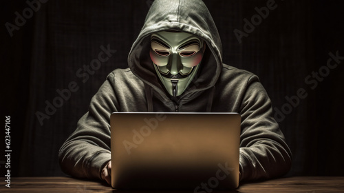 Digital Security and Cyber Defense: Vendetta Masked Hacker photo