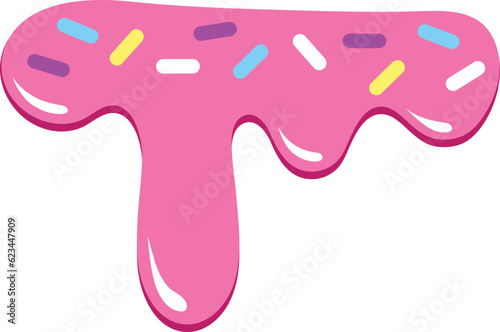 Melted Pink Sugar Icing Glaze Dripping Illustration