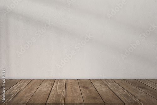 Empty wooden table with Concrete background