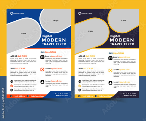 enjoy holiday Service agency digital hotel traveling plane post travels template pint reedy a4 flyer