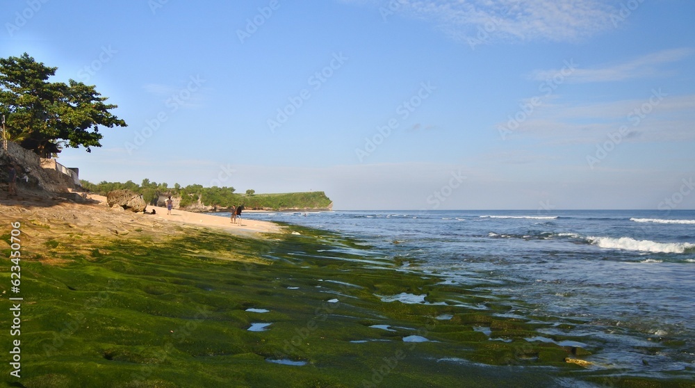 Beautiful morning landscape at Balangan beach, Bali, Indonesia. 