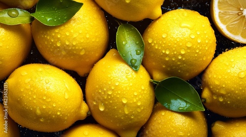 Fresh yellow lemons, Generative AI