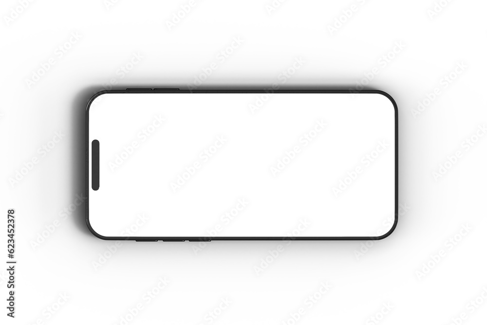 Studio shot of a modern smartphone with a transparent screen and background. 3D Rendering Studio shot of a modern smartphone with a transparent screen and background. 3D Rendering
