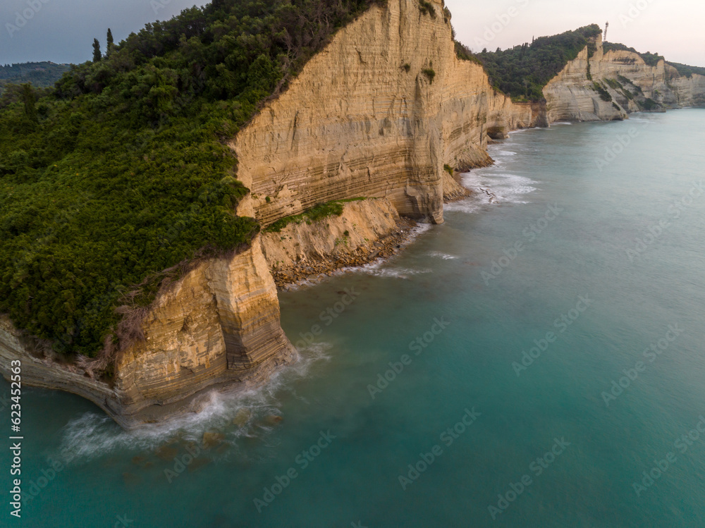 Aerial drone photo of Apotripiti Beach in Peroulades, Corfu, Greece