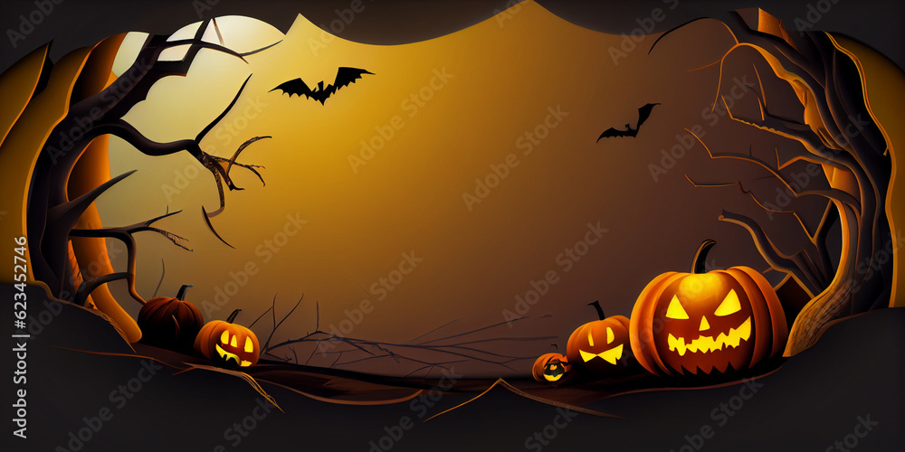 Sales banner for Halloween with copyspace, perfect for advertising and promotional halloween campaign