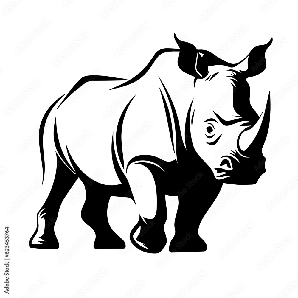Fototapeta premium rhino silhouette illustration