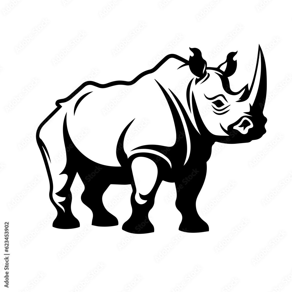 Obraz premium rhino silhouette illustration 