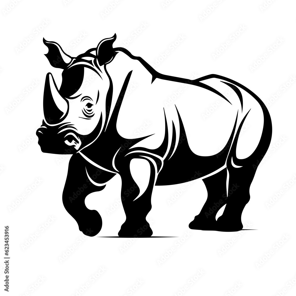 Obraz premium rhino silhouette illustration 