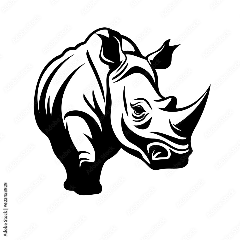 Fototapeta premium rhino silhouette illustration