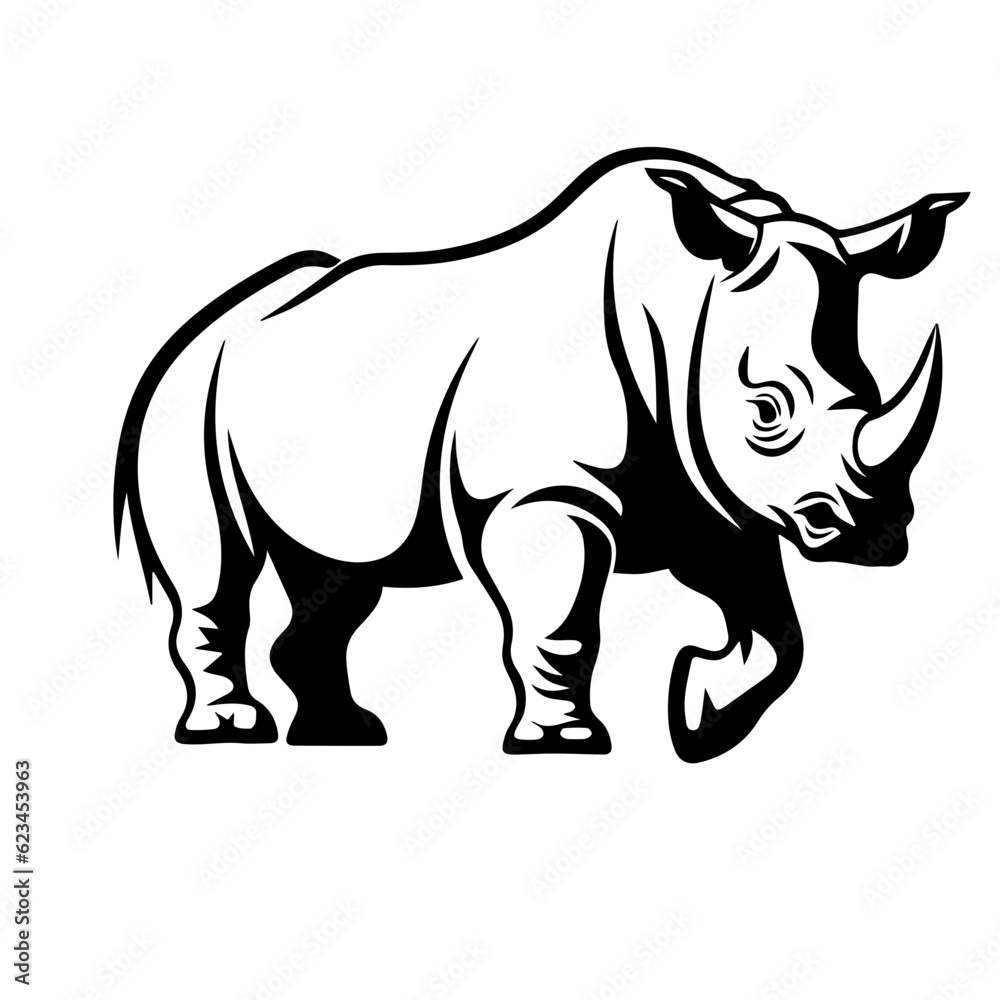 rhino silhouette illustration 