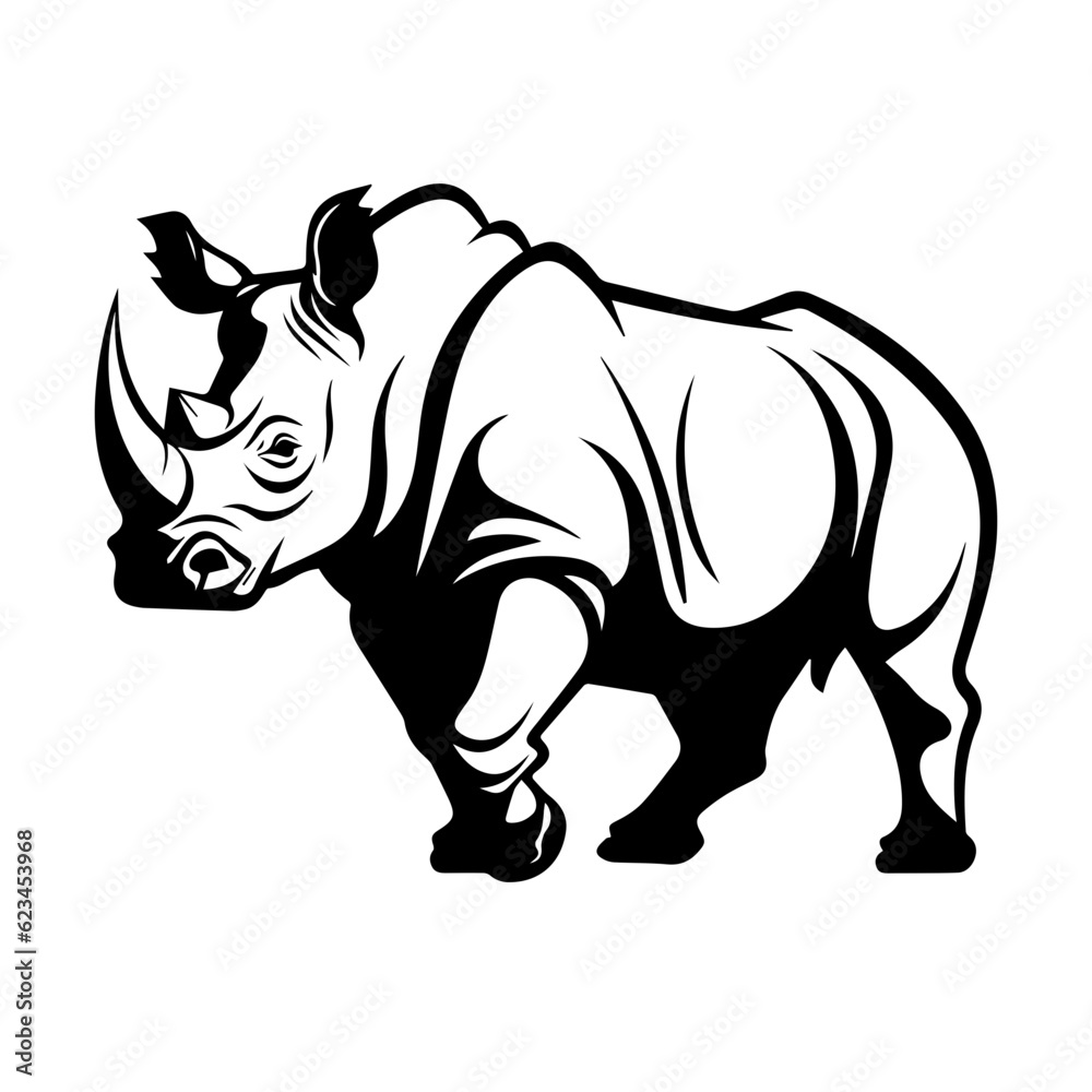 rhino silhouette illustration 