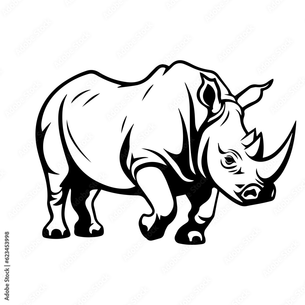 rhino silhouette illustration 