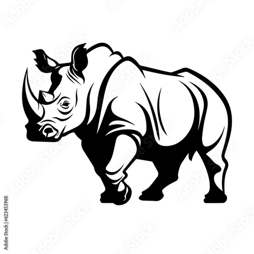 rhino silhouette illustration  © DLC Studio