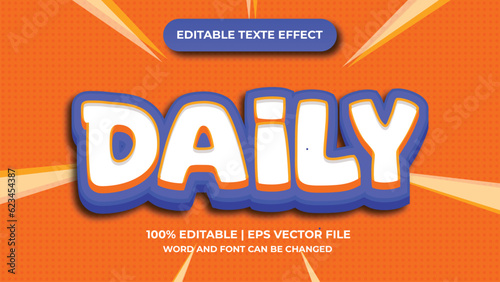 Daily 3D Editable text Effect Style