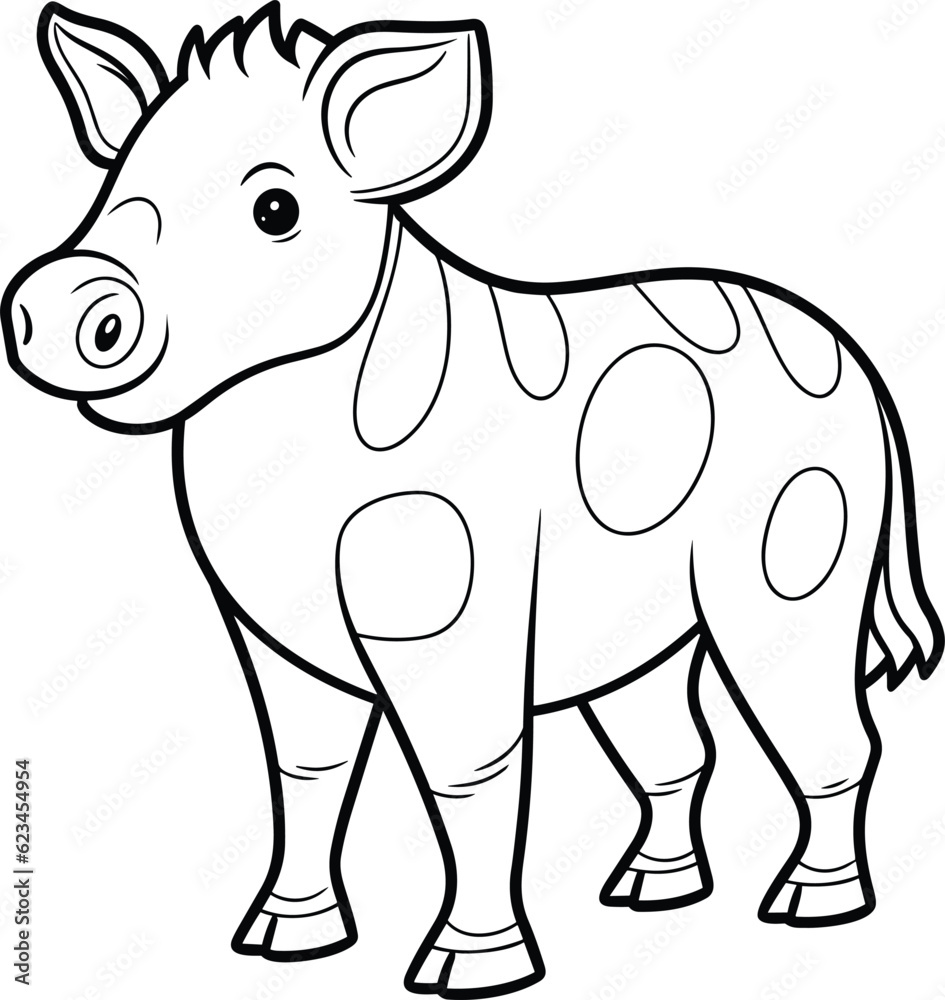 Fototapeta premium Tapir coloring pages vector animals