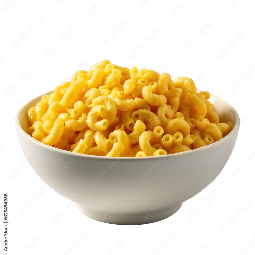 A delicious bowl of mac and cheese isolated on a transparent background A delicious bowl of mac and cheese isolated on a transparent background
