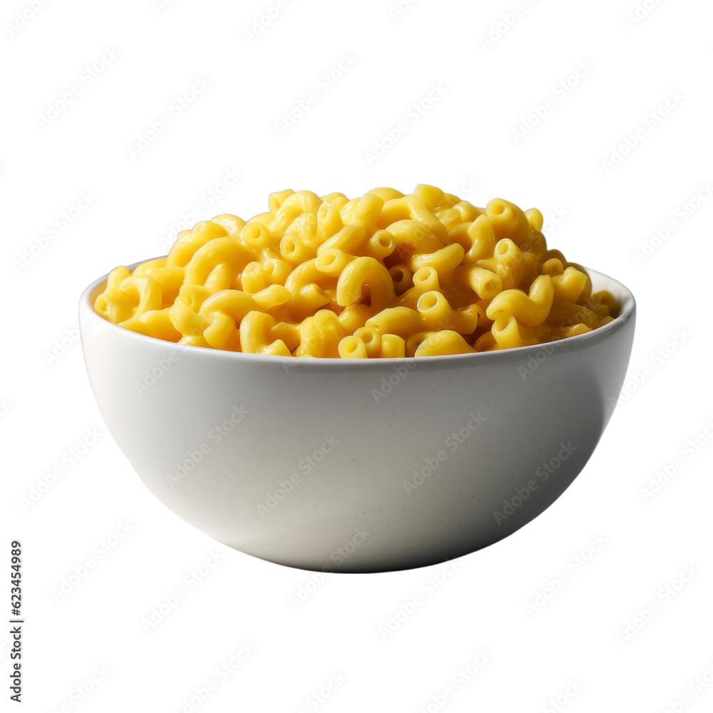 A delicious bowl of mac and cheese isolated on a transparent background A delicious bowl of mac and cheese isolated on a transparent background