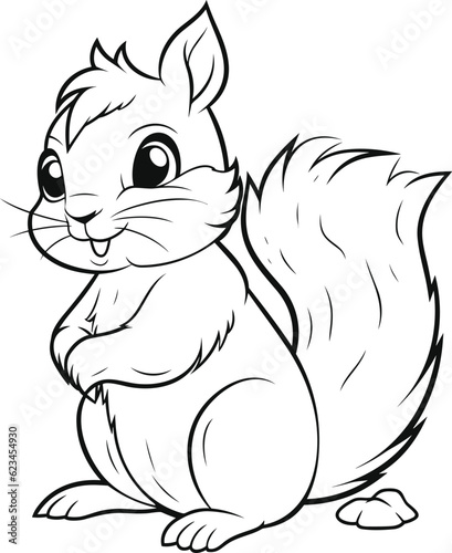 Squirrel coloring pages vector animals