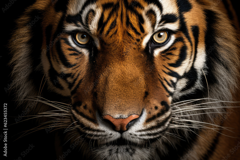 Fototapeta premium Close-up of a frontal tiger face